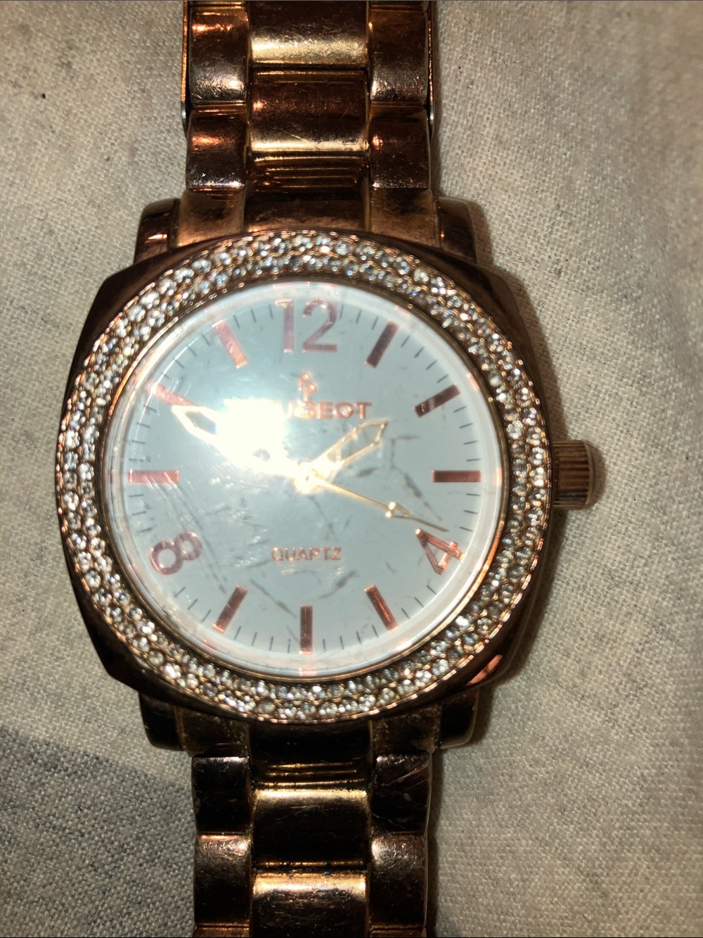 Peugeot Rose Gold and White Watch with Pink Accents and Crystal Bezel - Picture 4 of 8
